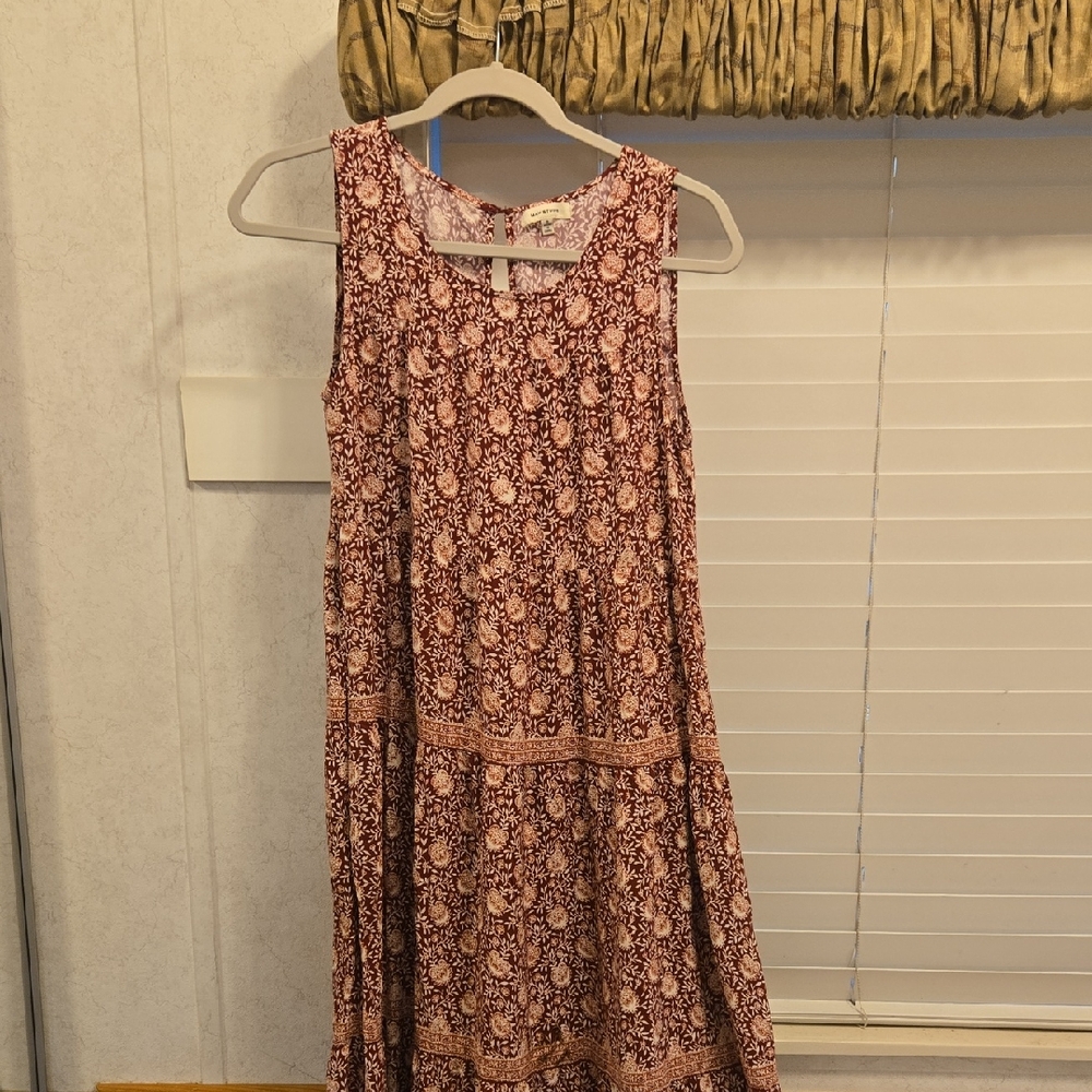 Max Studio Paisley Midi Dress - Red and White